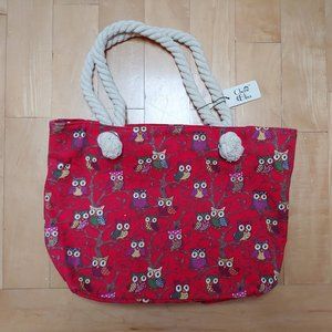 **NWT** Cherie Bliss Owl fabric tote bag